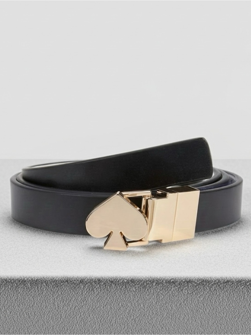 KATE SPADE NY Genuine Leather Twist Reversible Spade Buckle Belt--NWT--L/XL